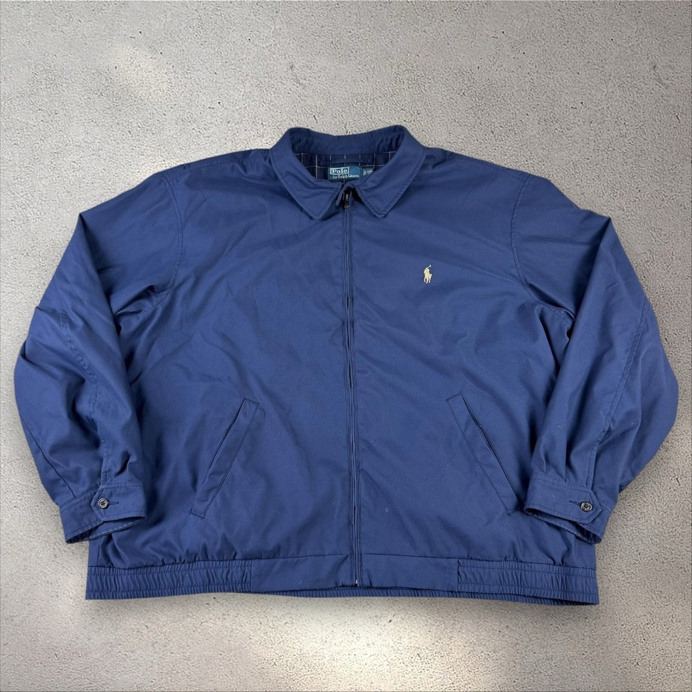 Polo Ralph Lauren Bi Swing Jacket Mens 3XB Full Zip Harrington Plaid‎ Lined